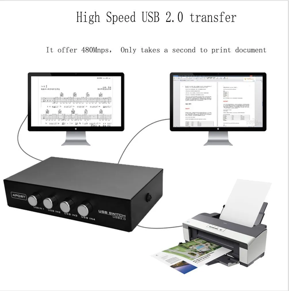 Smart-Pro 4 Port USB Printer Switch SP-F402 view 3